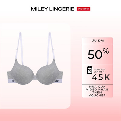 [Áo Ngực Nữ] Áo Lót Cotton Lưng Logo Miley Lingerie, Cúp Trơn Mút Đúc Định Hình, Thoáng Khí Nhẹ Êm Being Me