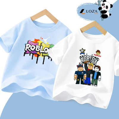 Áo thun in hình ROBLOX cho bé trai từ 15-40kg - Áo phông trẻ em Loza Kids - AT013