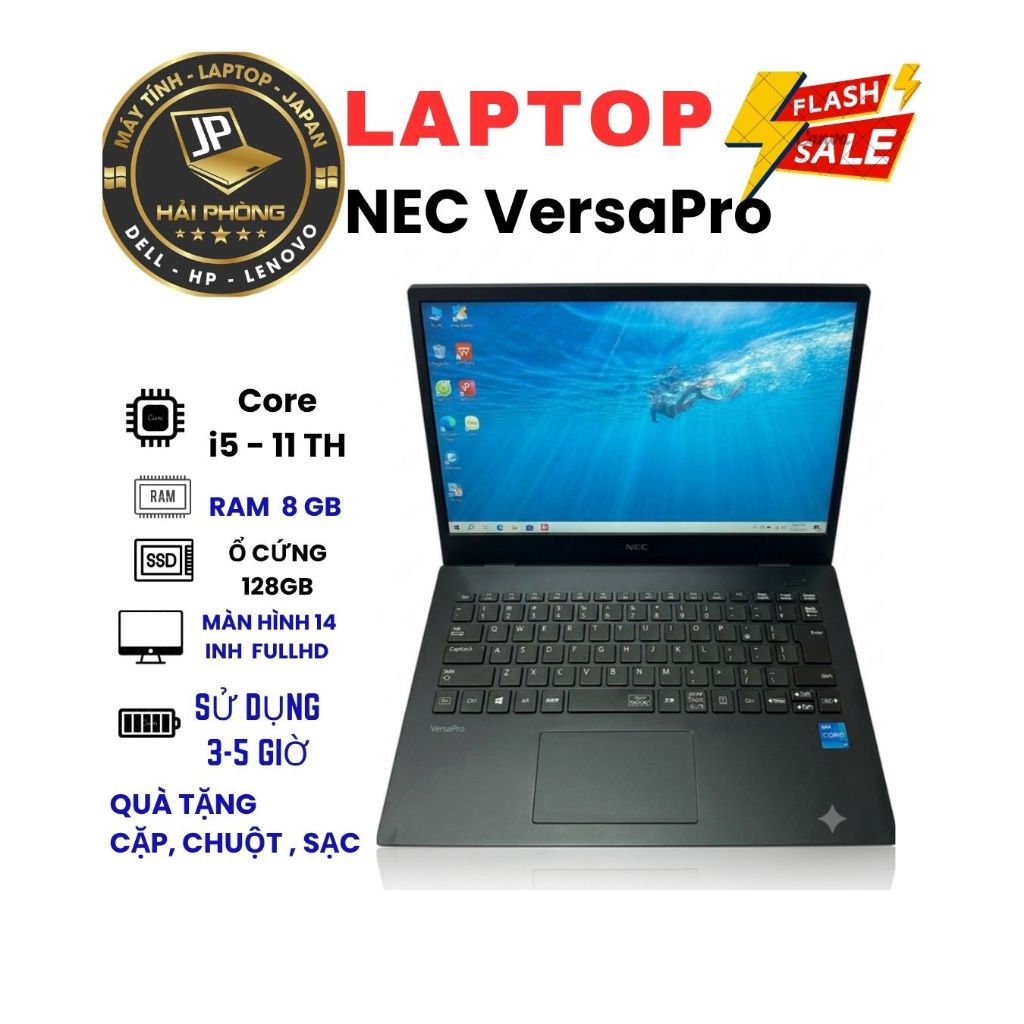 🔥 Laptop NEC VersaPro PC-VKT42M3G9 - Core i5 Gen 11 / RAM 8GB / SSD 128GB - Siêu Nhẹ, Mỏng Đẹp,