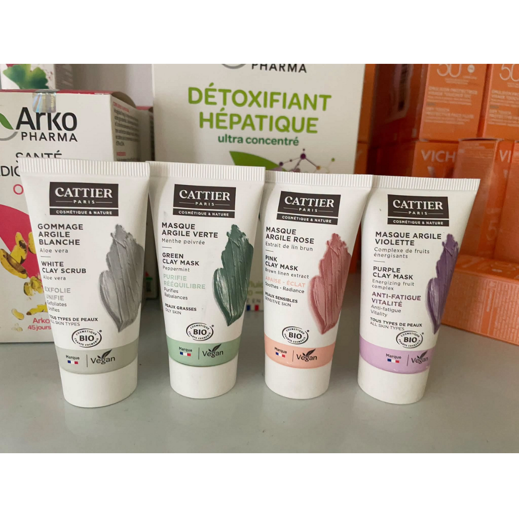 Mặt nạ đất sét hữu cơ thuần chay Cattier Paris Masque Argile