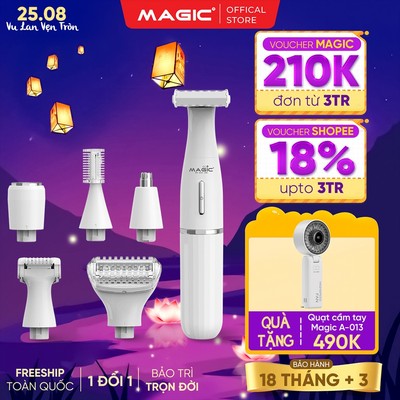 Máy Tỉa Lông Đa Năng 6in1 Magic Pro-20, Dung Lượng Pin 600mAh, Chống Nước, Sạc USB-C, BH 18T