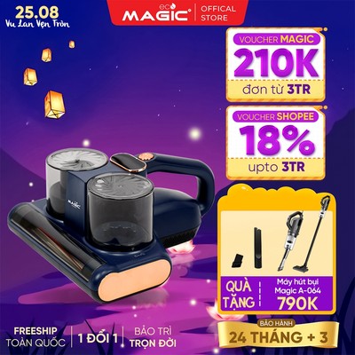 Máy hút bụi nệm có dây Magic Eco AC-401, Lực hút 14kPa, Công suất 500W, Bảo hành 24 tháng
