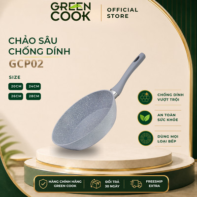 Chảo đáy từ vân đá GCP02 chống dính PFOA free GREEN COOK