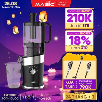 Máy Ép Chậm Miệng Rộng Đường Kính 120mm Magic Eco AC-146, Công Suất 200W, Công Nghệ Cold Press