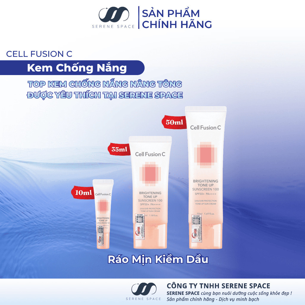 [50ML] Kem Chống Nắng Kiềm Dầu Cell Fusion C Brightening Tone Up Serene Space Sản Phẩm Chính Hãng