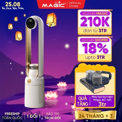 Quạt Không Cánh Magic Eco AC-307 – Phun Sương Tạo Độ Ẩm, Lọc Không Khí UV, 32 Cấp Gió, BH 24TH
