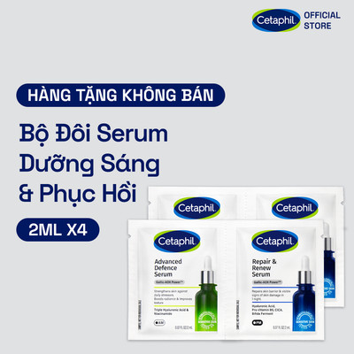 [GIFT] Bộ 02 Combo Cetaphil Advanced Defence Serum 2ML & CETAPHIL REPAIR & RENEW SERUM 2ML