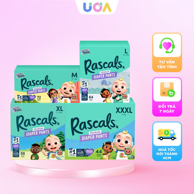 [TẶNG BÀN CHẢI ĐIỆN] COMBO Bỉm tã dán/quần Rascals bỉm cao cấp chính hãng New Zealand cho bé
