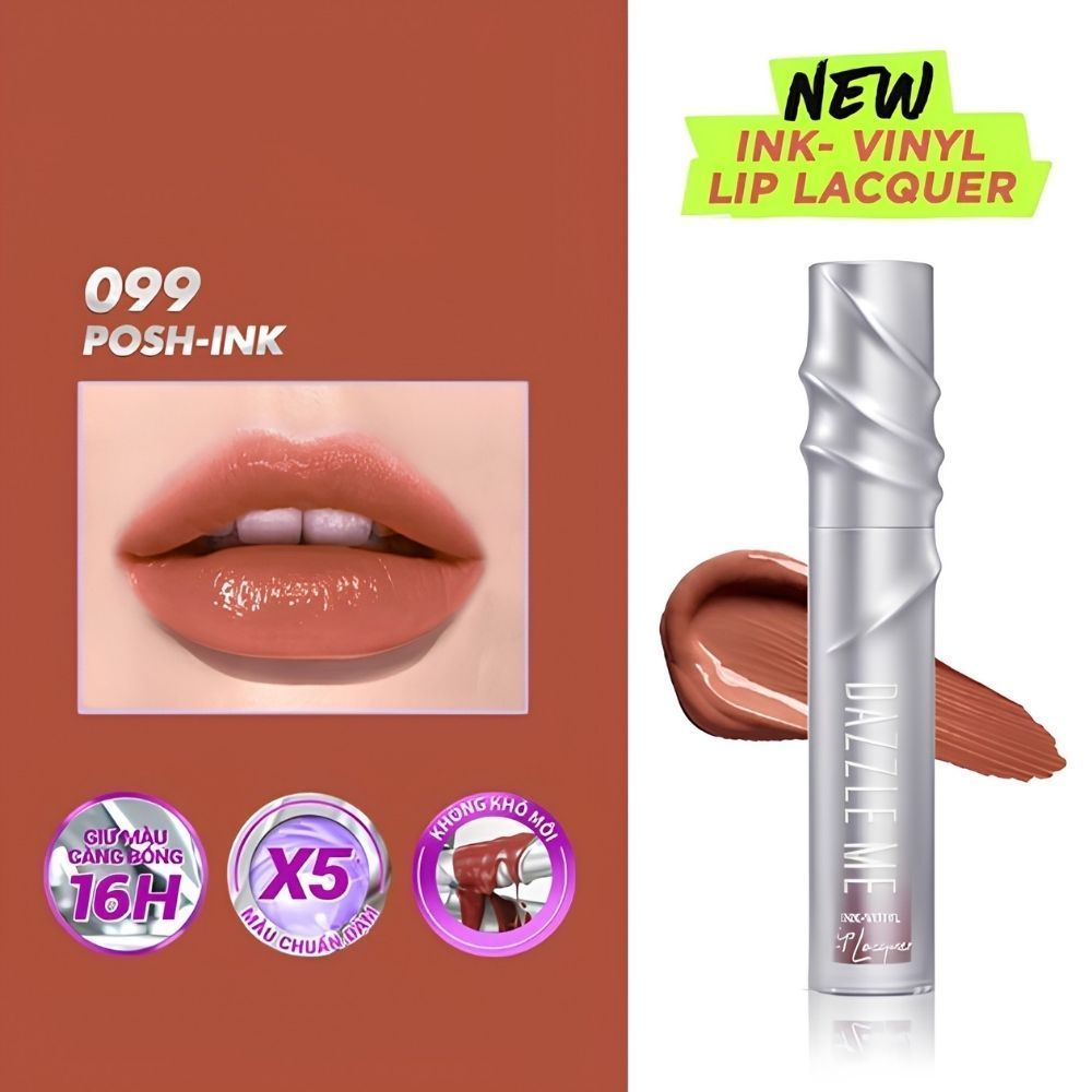 Ảnh 29 của Son kem bóng Dazzle Me Ink-Vinyl Lip Lacquer lâu trôi mịn màng kháng nước, ngọt ngào, 2.5ml