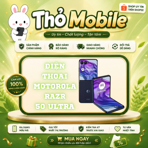 ĐIỆN THOẠI GẬP MOTOROLA  RAZR 50 ULTRA ( Ram 12/256GB) Máy đẹp nguyên Zin, Chip Snapdragon 8s Gen 3