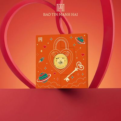 Đồng vàng 24K Nhân Chứng Tình Yêu - Cún con 0.1 chỉ tặng kèm bao bì Khóa Yêu Thương, Mở Hạnh Phúc - Bảo Tín Mạnh Hải