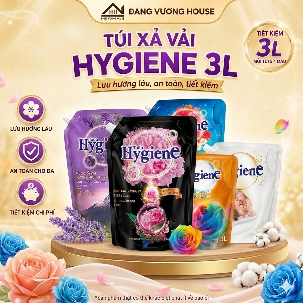 Nước Xả Vải Hygiene Màu Trắng/ Đen túi 3000ml