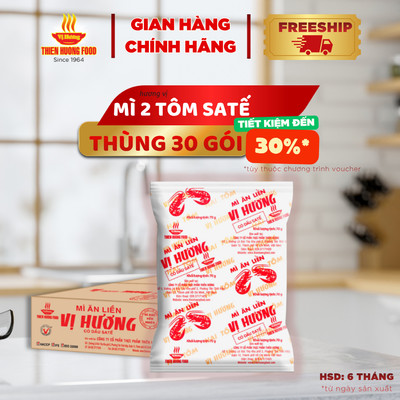 Mì giấy Vị Hương 2 Tôm Satế – 20/30/60 gói x 70gram/gói