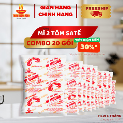 COMBO 20 gói Mì giấy Vị Hương 2 tôm Satế 70gram/gói