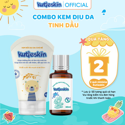 Combo Tinh dầu bạch đàn chanh & Kem bôi dịu da Kutieskin Cho Bé - BDC02+KDD02