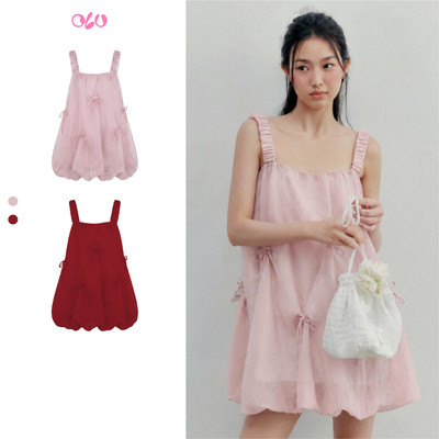 Đầm bí OLV 2 dây dáng suông kiểu đi chơi Laina Dress nhiều màu pastel