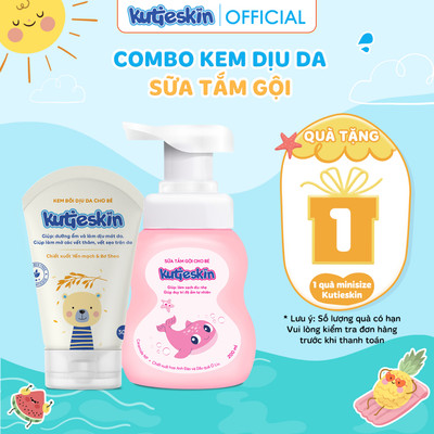 Combo Sữa Tắm Gội Kutieskin Và Kem Mẩn Ngứa Kutieskin Cho Bé - KKT03+KDD02