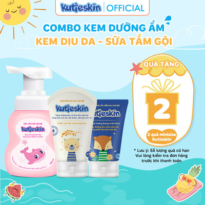 Combo Chăm Sóc Hàng Ngày (Sữa Tắm Gội, Kem Dịu Da, Kem Dưỡng Ẩm Cho Bé) - KKT03+KAM02+KDD02