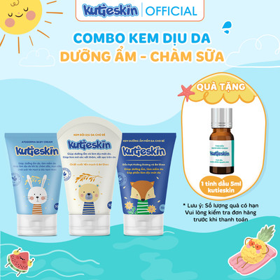 Bộ 3 sản phẩm kem bôi da Kutieskin cho Bé - KAM02+KAD10+KDD02