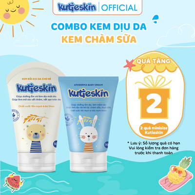 Combo Kem dịu da và Kem chàm sữa Kutieskin cho bé - KDD02+KAD10