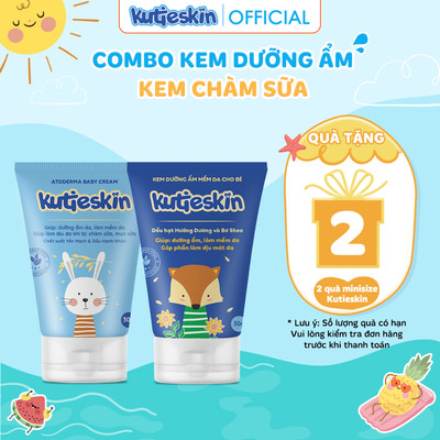 Combo Kem chàm sữa và Kem dưỡng ẩm Kutieskin cho Bé - KAD10+KAM02