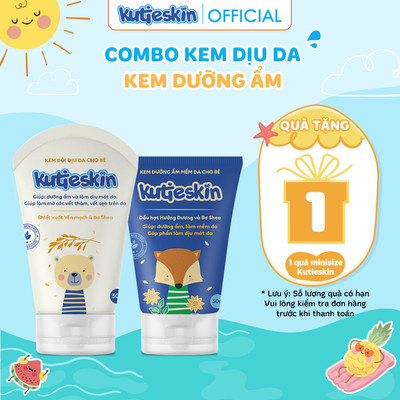 Combo Kem dưỡng ẩm và Kem dịu da Kutieskin cho bé - KAM02+KDD02
