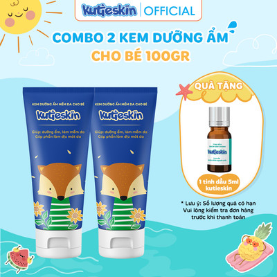 Combo 2 Kem dưỡng ẩm mềm da 100gr cho bé Kutieskin