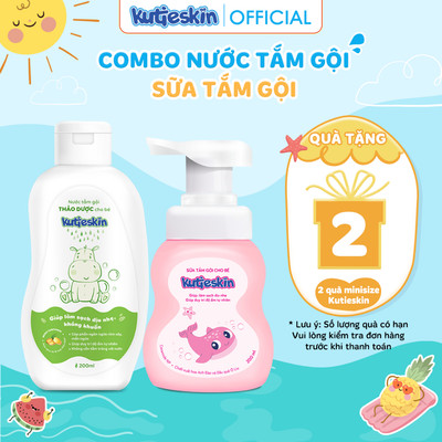 Combo Nước Tắm Gội Thảo Dược Và Sữa Tắm Gội Cho Bé - KKT03+KNT20