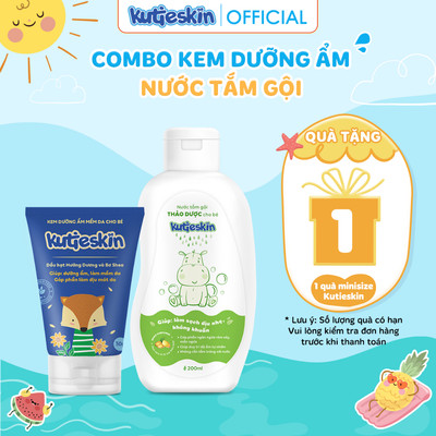 Combo Nước tắm gội thảo dược + Kem dưỡng ẩm cho bé - KAM02+KNT20