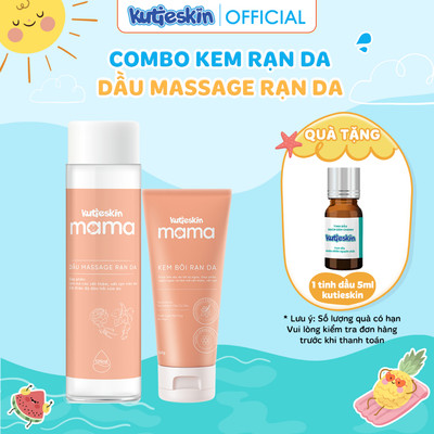 Combo Kem Rạn Da + Dầu Rạn Da KUTIESKIN MAMA Hỗ Trợ Cải Thiện Tình Trạng Rạn Da, Dưỡng Ẩm Và Mờ Sẹo