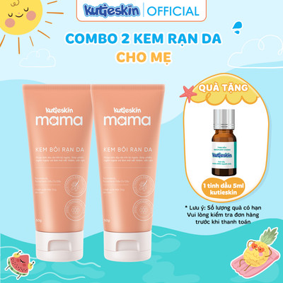 Combo 02 kem rạn da KUTIESKIN MAMA 50g Giúp Dưỡng Ẩm, Dịu Da, Hỗ Trợ Cải Thiện Rạn Da