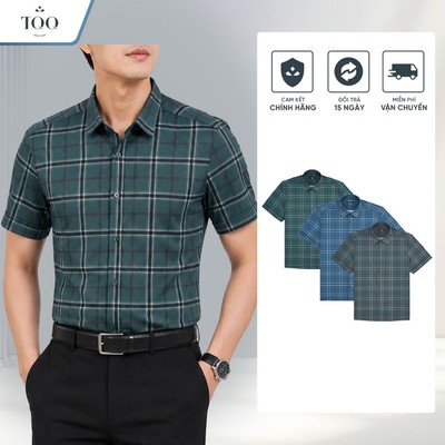 Áo Sơ Mi Nam Ngắn Tay Kẻ Caro Sang Trọng Hạn Chế Nhăn TQQ K537CB