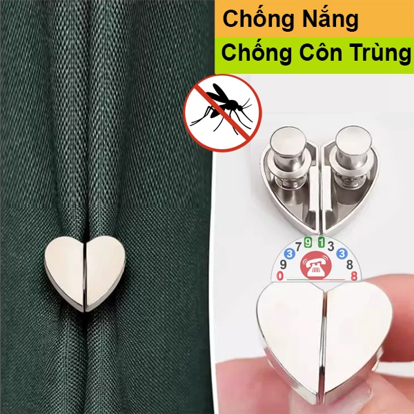 Móc Giữ Rèm Cửa Chắn Nắng Hít Nam Châm Móc Vén Rèm Cửa Sổ Chốt Cài Cửa
