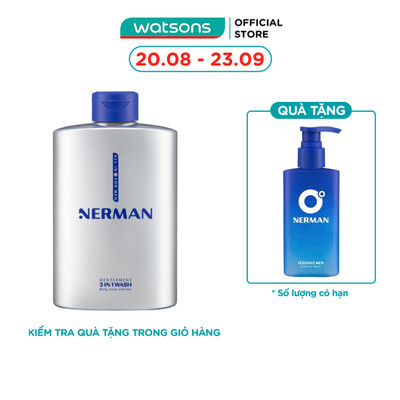 Sữa Tắm Gội Nerman Gentlman 3In1 Wash 350g
