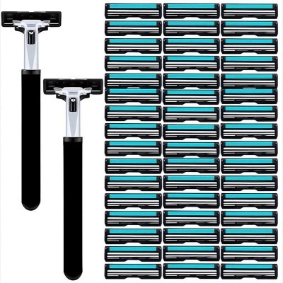 Set Dao Cạo Râu 72 Lưỡi, 2 Thân Cạo,  Kèm 2 Kem Mềm Râu