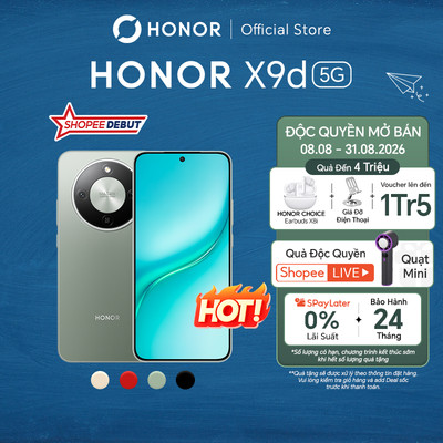 [ƯU ĐÃI ĐỘC QUYỀN] Điện Thoại HONOR X9d 5G 12GB + 256GB | Pin 8300mAh | Camera AI OIS 108 MP| BH 24 Tháng