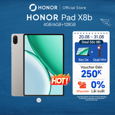 Máy Tính Bảng HONOR Pad X8b 4/6 GB+128GB | Màn Hình TFT LCD 11" 90Hz | Snapdragon 680 4G |  Pin 10100mAh | BH 18 Tháng