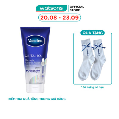 Serum Dưỡng Thể Vaseline Healthy Bright Gluta-Hya Serum Burst Lotion Overnight Radiance Repair 300ml