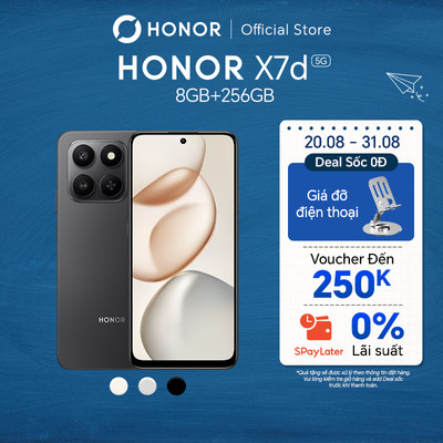 Điện Thoại HONOR X7d 5G 8GB+ 256GB | Pin 6500mAh | 6.77 inch | Snapdragon 6s Gen 3 | BH 18 Tháng