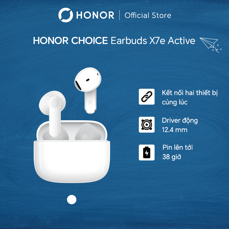 Tai Nghe Bluetooth Honor Choice Earbuds X7e Active | Thời lượng pin lên đến 38 giờ | Kháng bụi và nước IP54