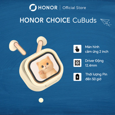 Tai Nghe Honor Choice CuBuds | Màn hình cảm ứng 2 Inch l Báo Thức | Pin 50 Giờ | Bluetooth 6.0 | BH Chính Hãng 12 tháng