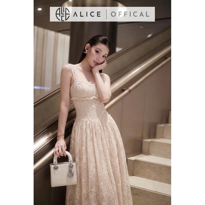 Váy Maxi Dự Tiệc Cao Cấp Alice Chất Liệu Ren Mềm, Đầm Dài Tay Dây Bản To, Eo Ôm Sát Tôn Dáng T637