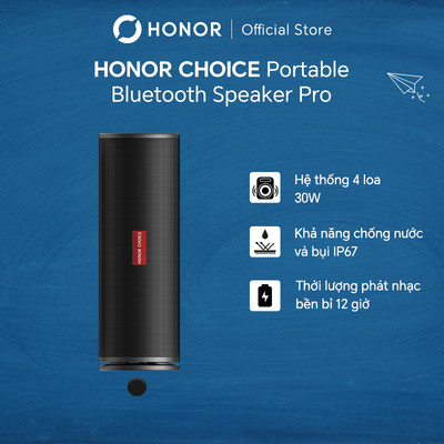Loa Bluetooth không dây Honor Choice Portable Bluetooth Speaker Pro | Bluetooth 5.3 | IP67 | Pin 12 giờ | BH 12 tháng