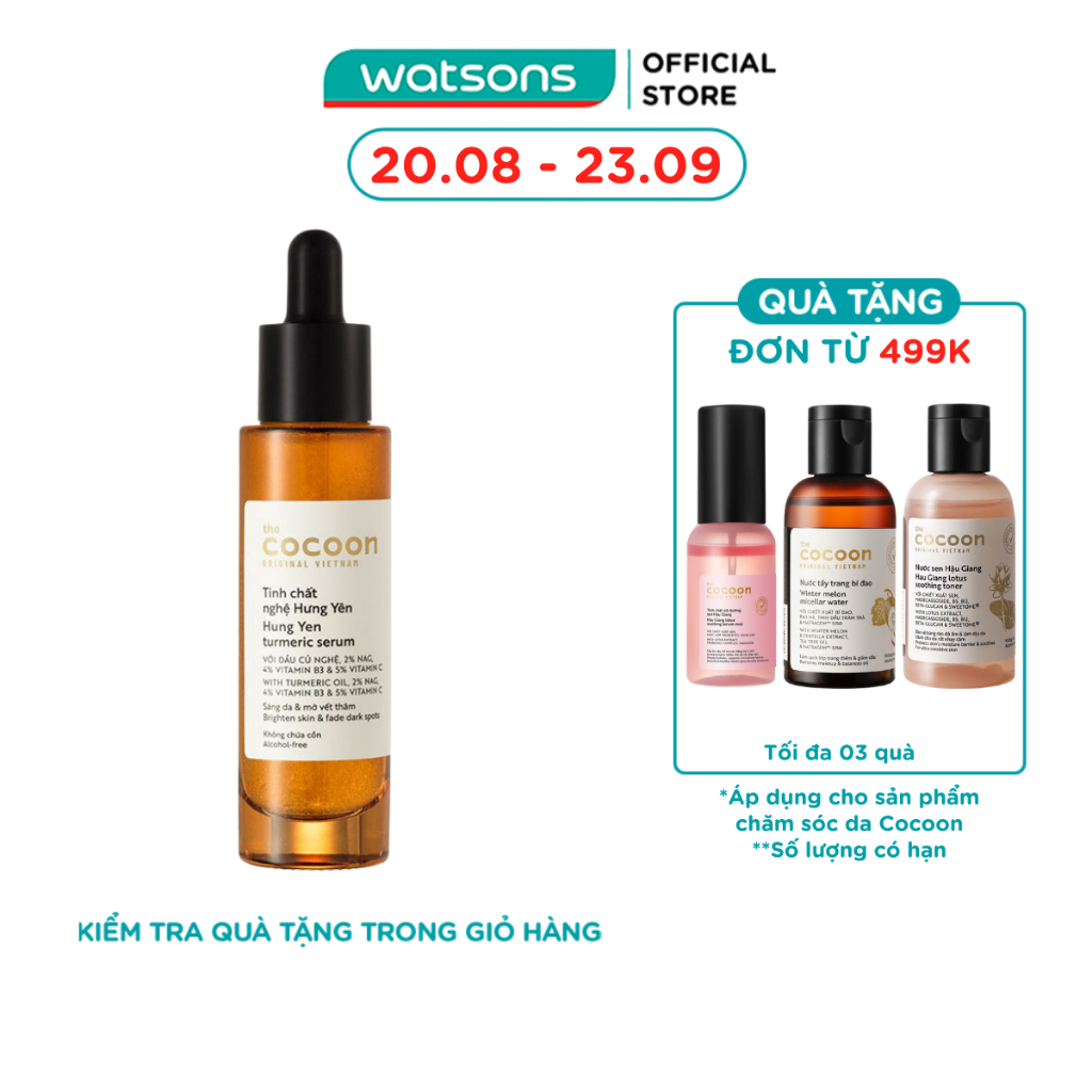 Tinh Chất Nghệ Hưng Yên Cocoon Turmeric Serum Sáng Da & Mờ Vết Thâm 30ml