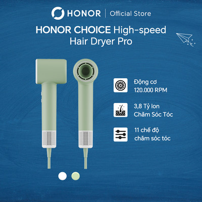 Máy sấy tóc Honor Choice High-Speed Ionic Hair Dryer Pro | Vận tốc 65m/s | Siêu nhẹ 309g | BH 12 tháng