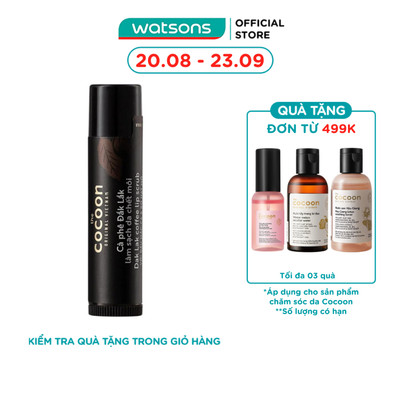 Tẩy Da Môi Cocoon Scrub With Macadamia Oil And Shea Butter Soft Smooth Lips Cà Phê Đắk Lắk 5g