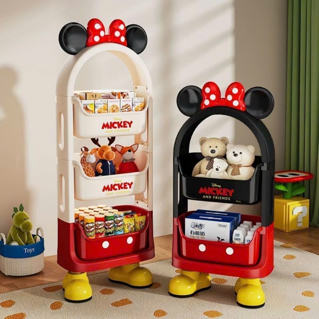 Kệ MICKEY 2-3 Tầng Xinh Xắn, Kệ MICKEY Đa Năng Decor Nhà Đẹp Chất Liệu Nhựa PP Cao Cấp Chắc Chắn