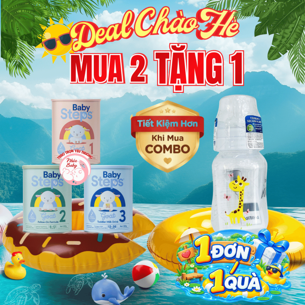 Sữa dê Baby Steps Cho Bé số 1,2,3 900g New Zealand Goat Milk Formula 10.0% Đạm A2 Tự Nhiên - Sữa Dê Công Thức Nguyên Kem