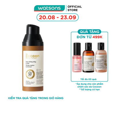 Kem Chống Nắng Bí Đao Cocoon Winter Melon Sunscreen SPF 50+ PA++++ 50ml