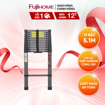Thang rút đơn thép carbon Fujihome STL51 - An toàn, siêu bền, nhẹ, dễ mang theo